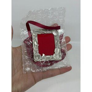 VTG Longaberger 2003 Holiday Ornament 2.75 Music Themed Pewter Frame Musical